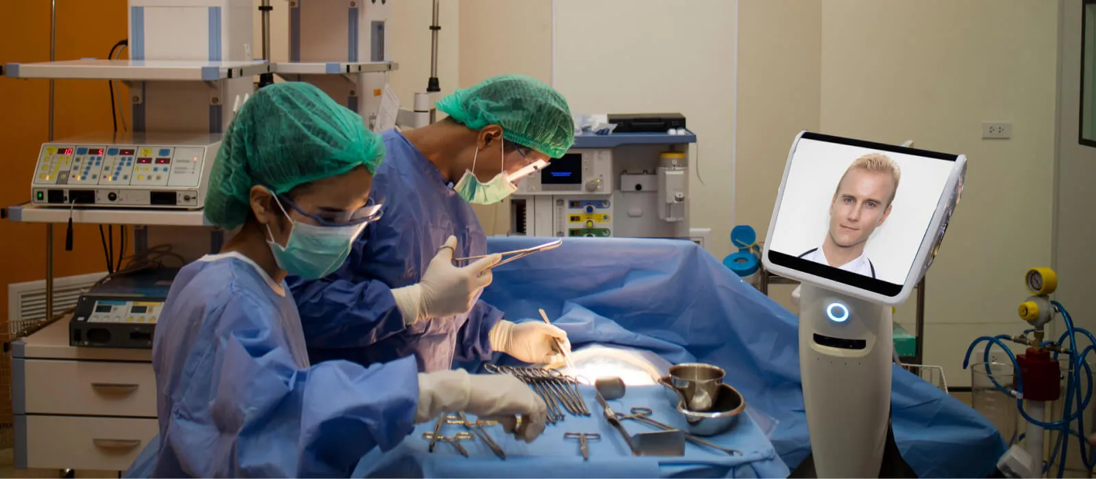 Male and Female Doctor Doing Surgery